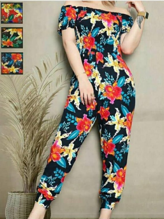 بلیزشلواری نخی زنانه گلدار